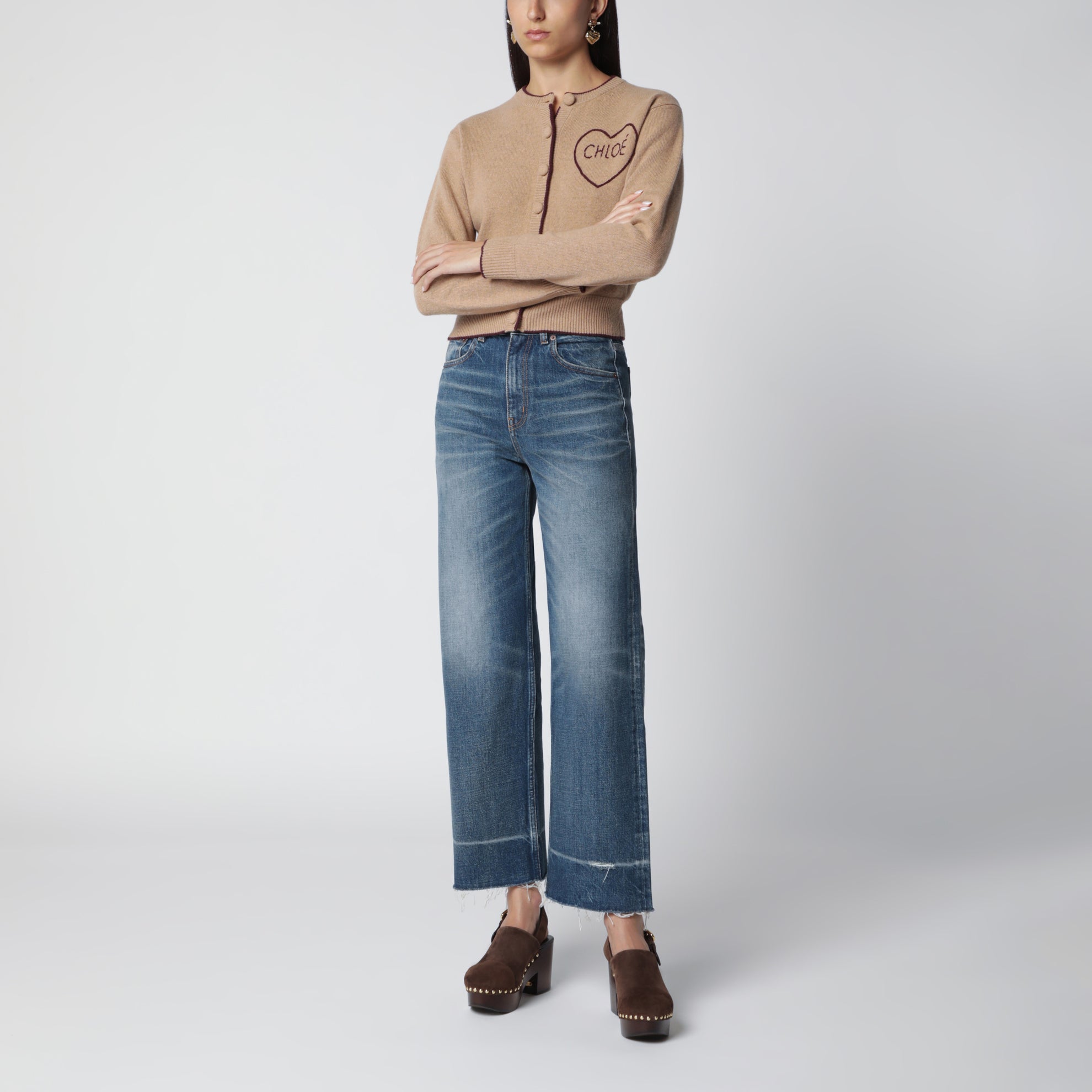 Jeans bootcut in denim di cotone Dark Cobalt