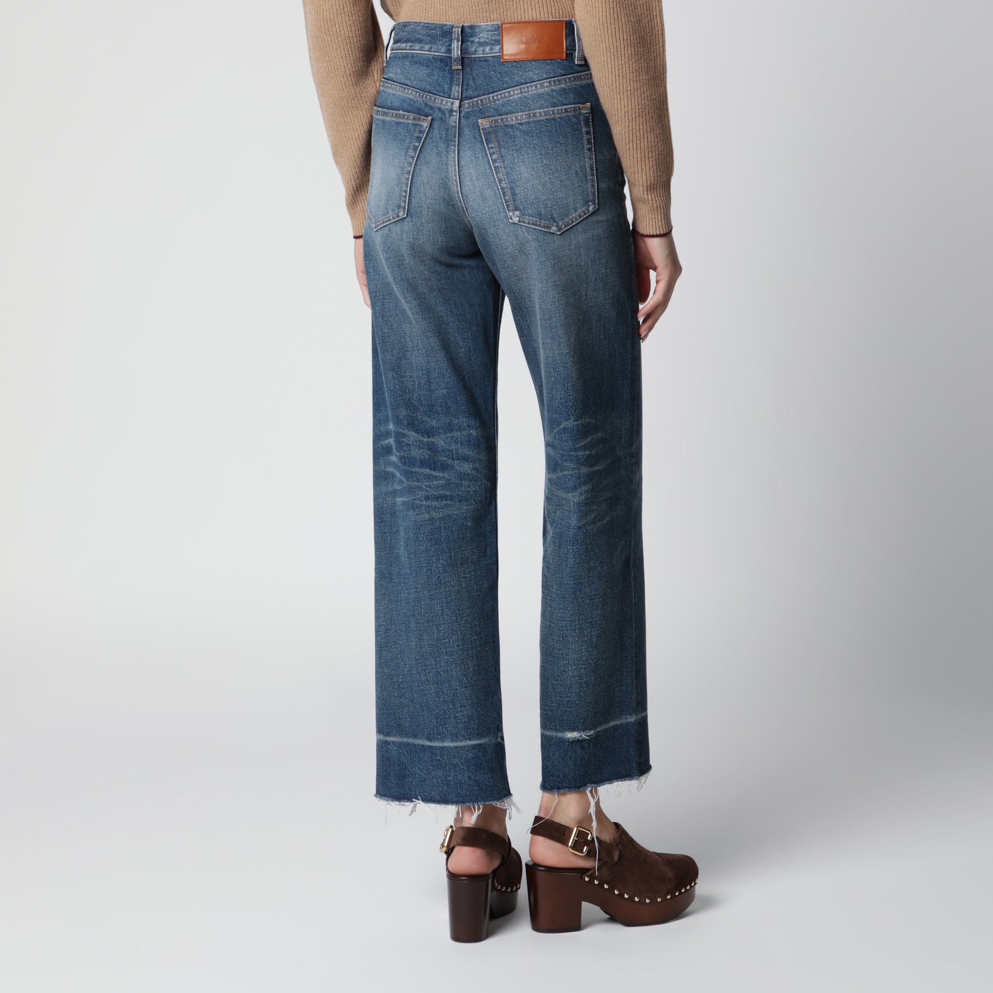 Jeans bootcut in denim di cotone Dark Cobalt