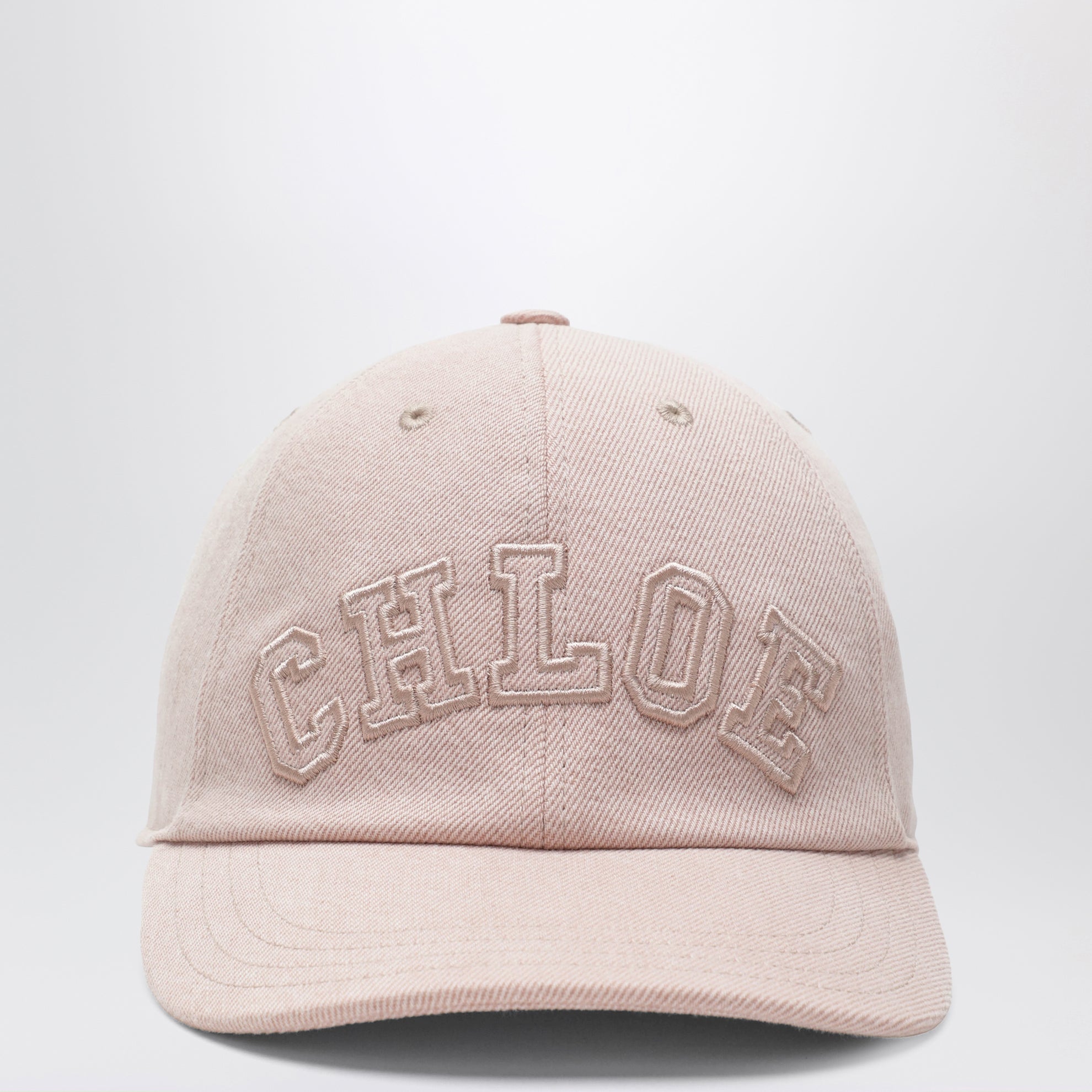 Cappello da baseball in denim di cotone rosa