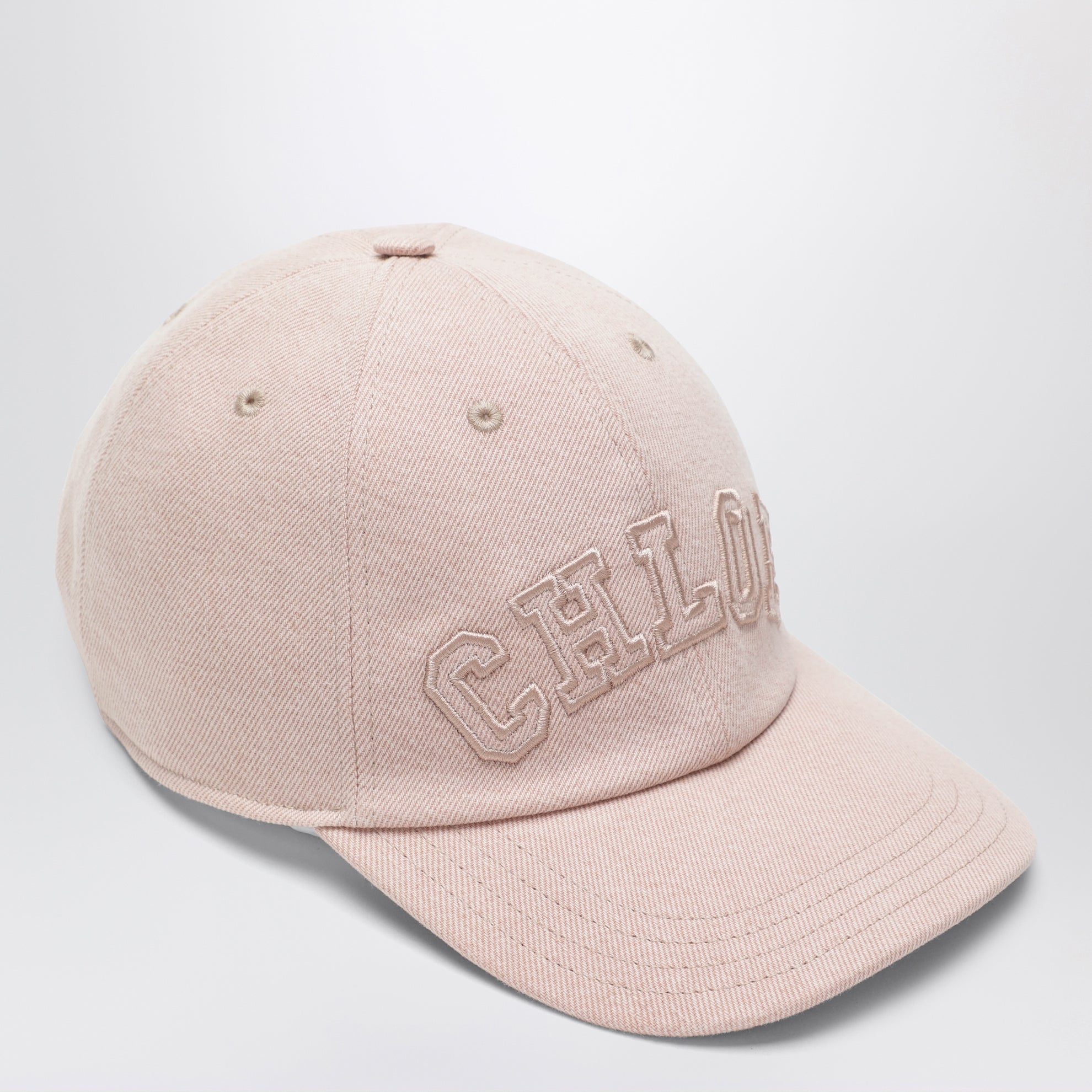 Cappello da baseball in denim di cotone rosa