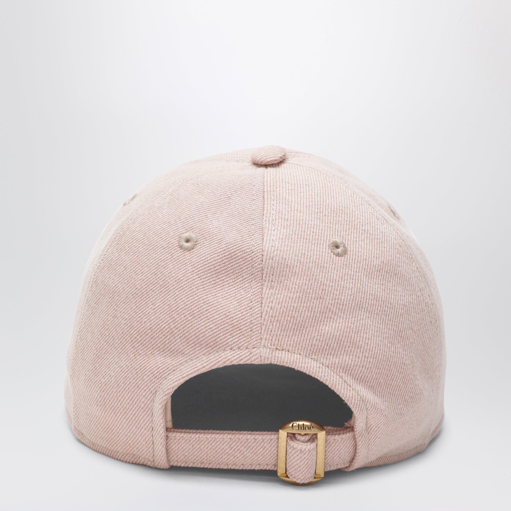Cappello da baseball in denim di cotone rosa