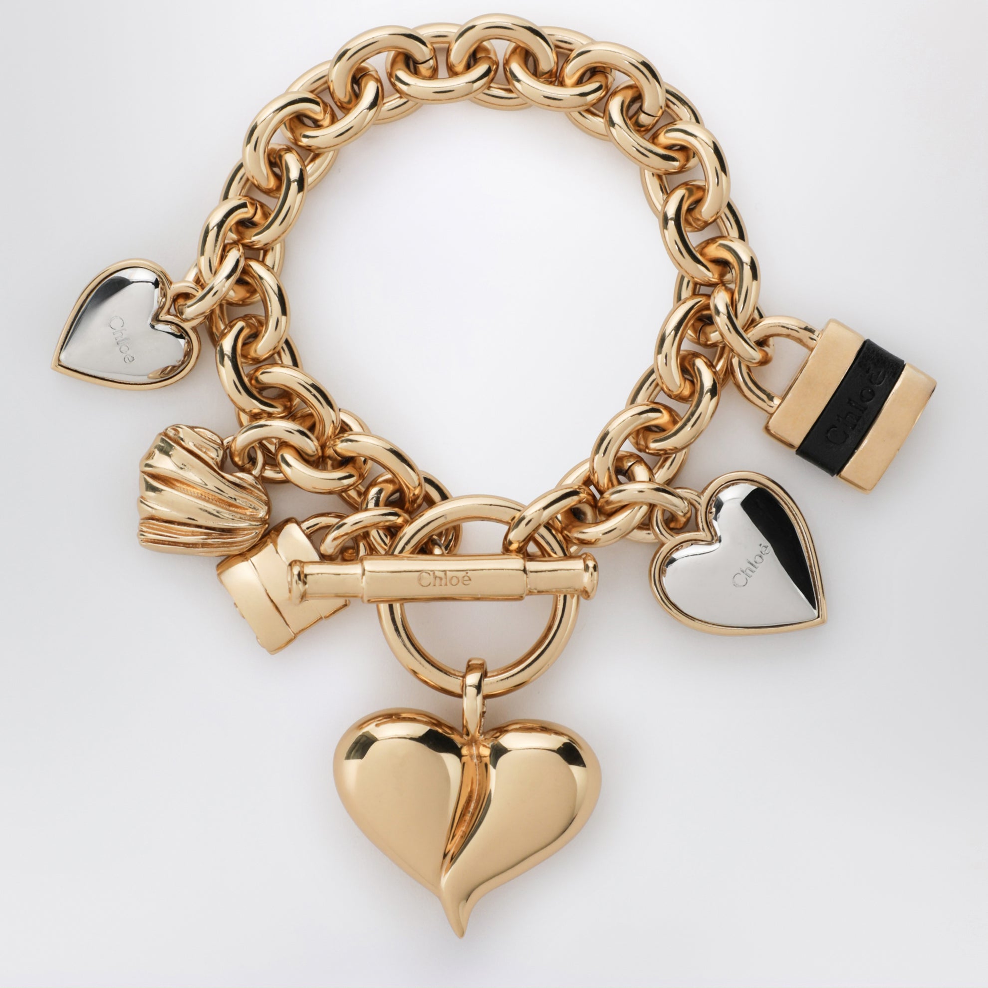 Bracciale Paddington a catena in ottone oro/nero