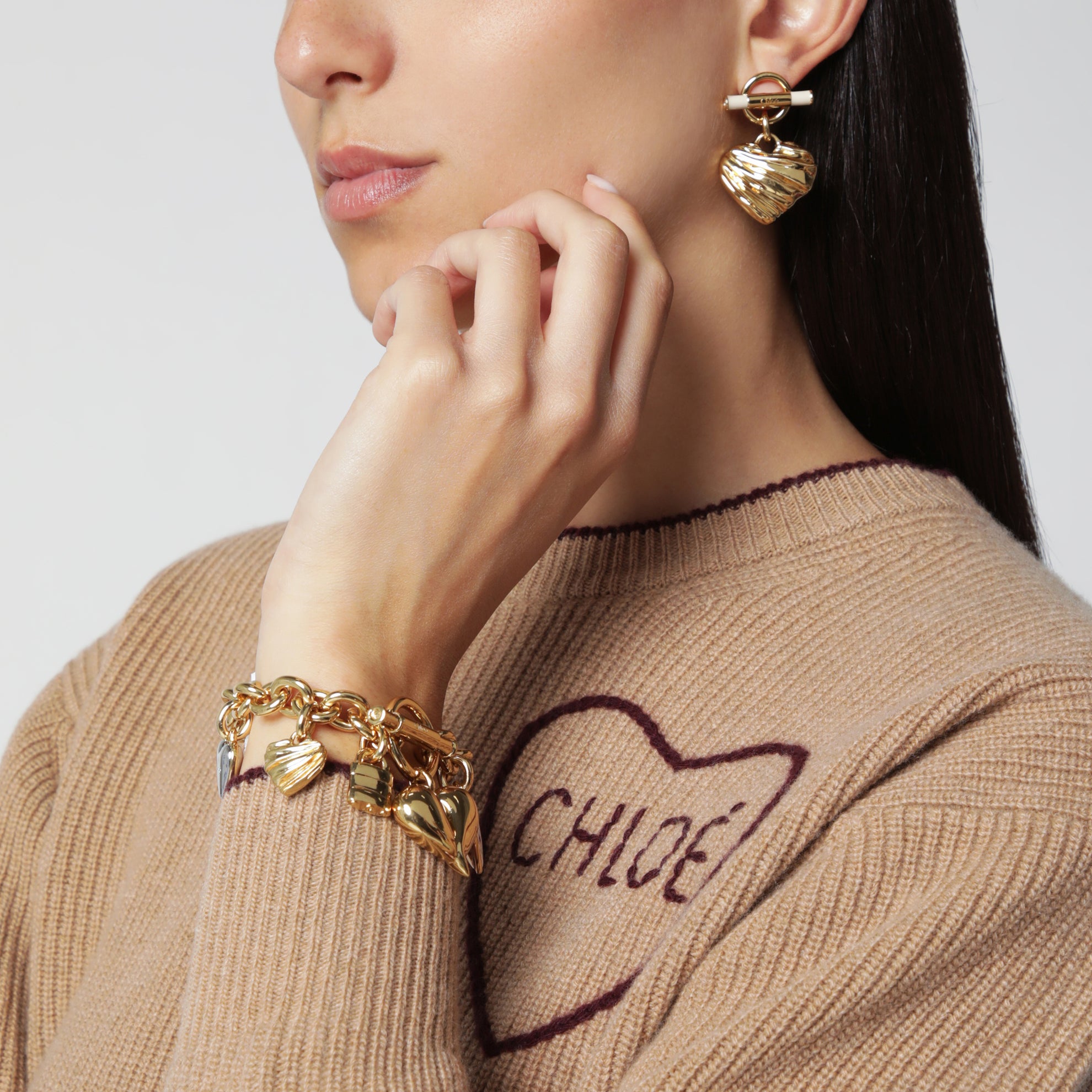 Bracciale Paddington a catena in ottone oro/nero