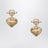 Orecchini con cuore oro/avorio
