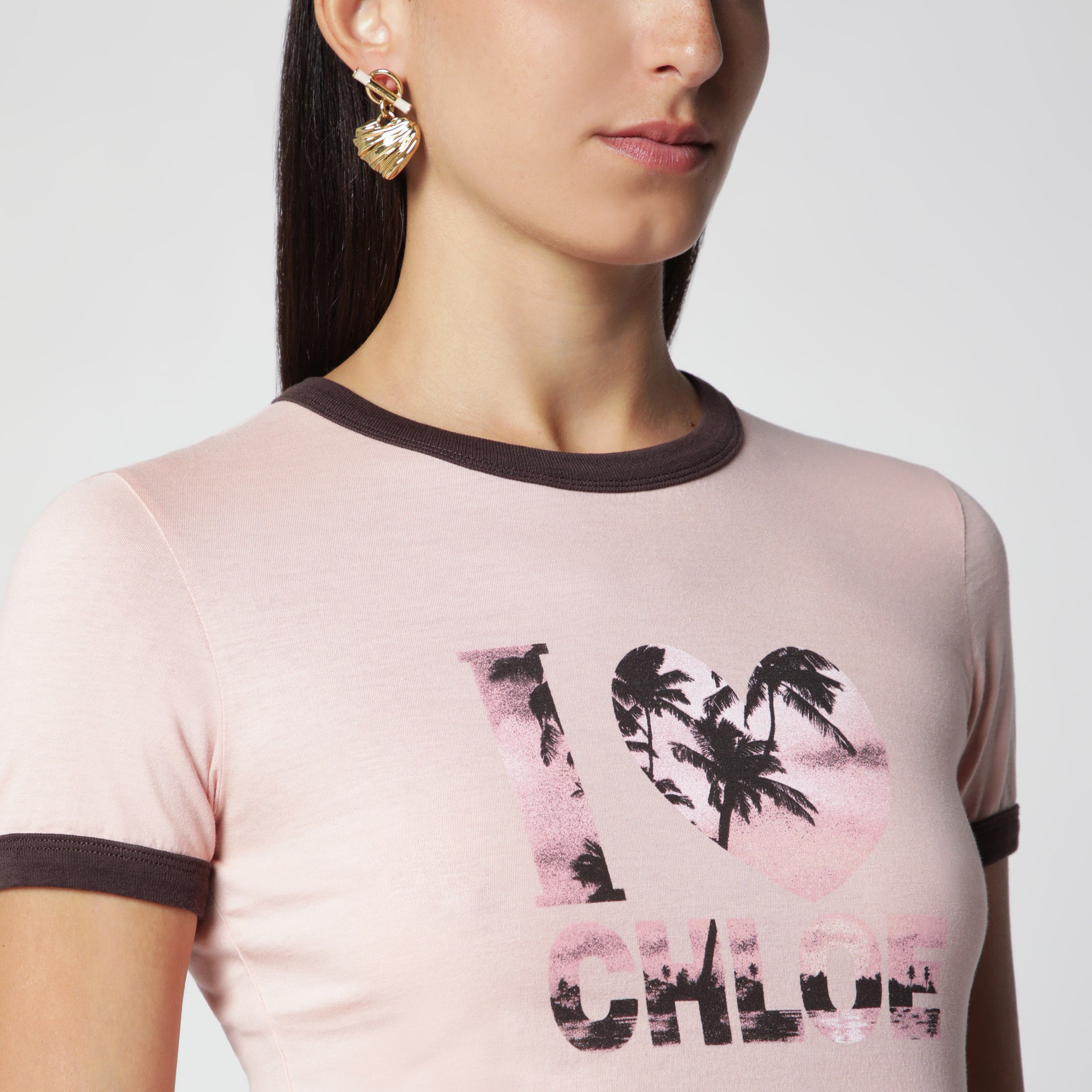Rosa T-Shirt aus Baumwolle mit Logoprint