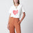 T-shirt bianca con stampa logo ciliegie