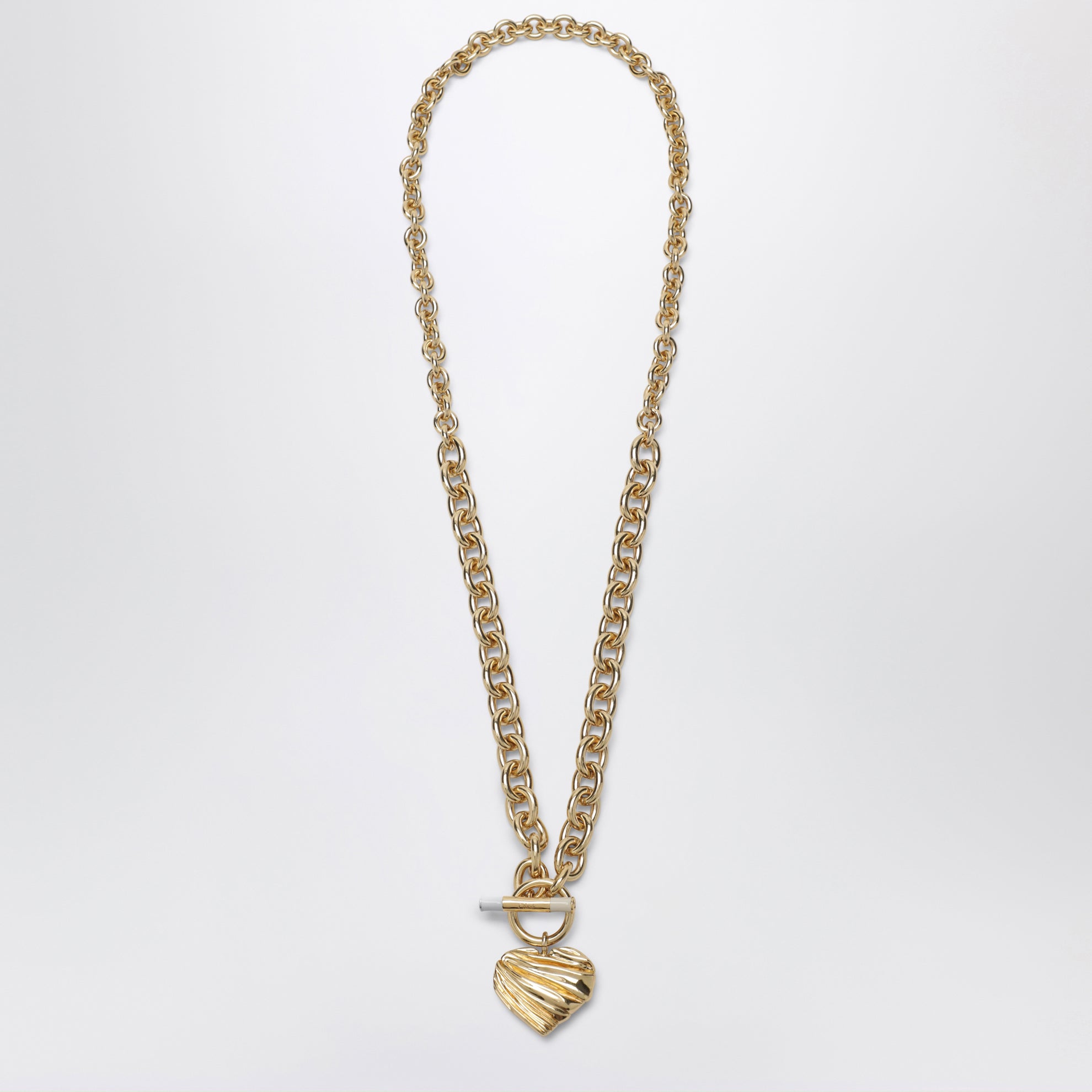 Gold/Ivory heart chain necklace