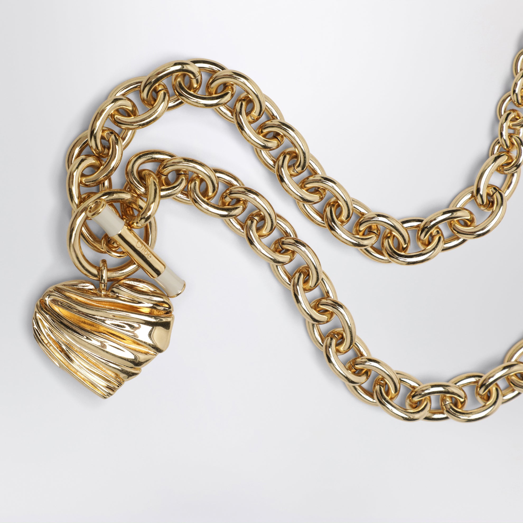 Gold/Ivory heart chain necklace