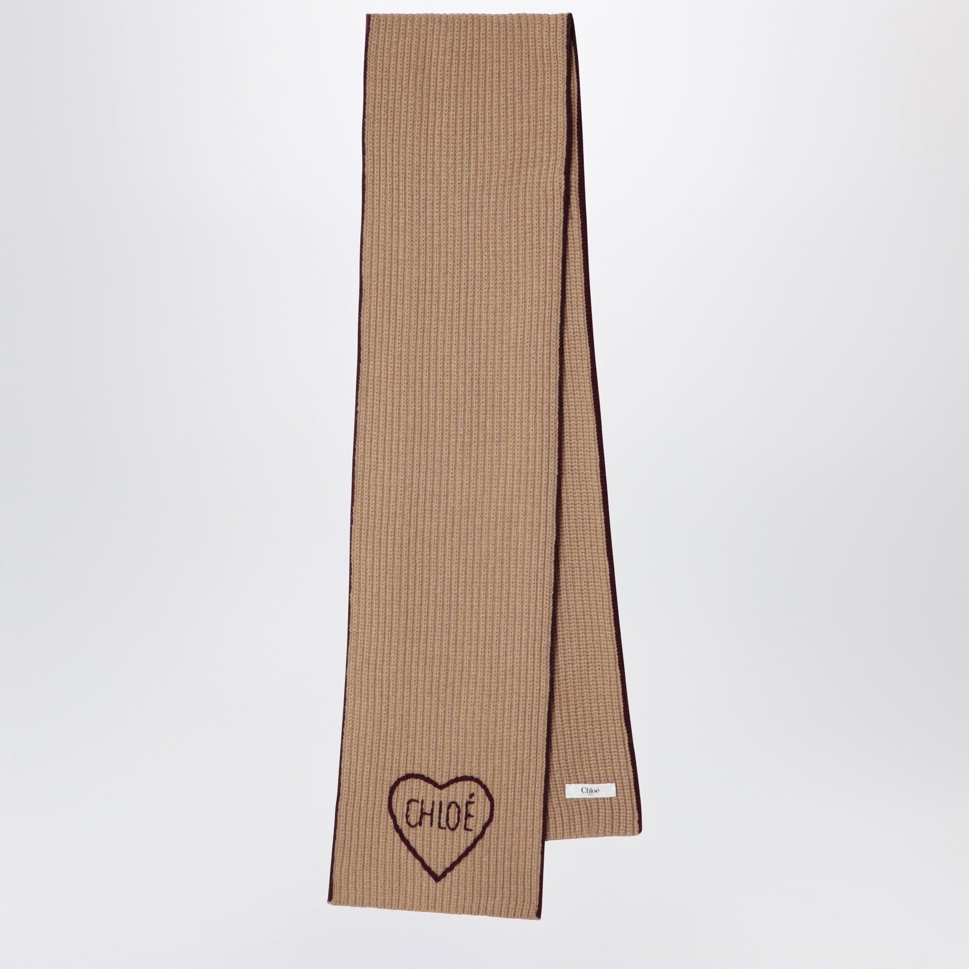 Sciarpa Encoeur in lana e cashmere marrone