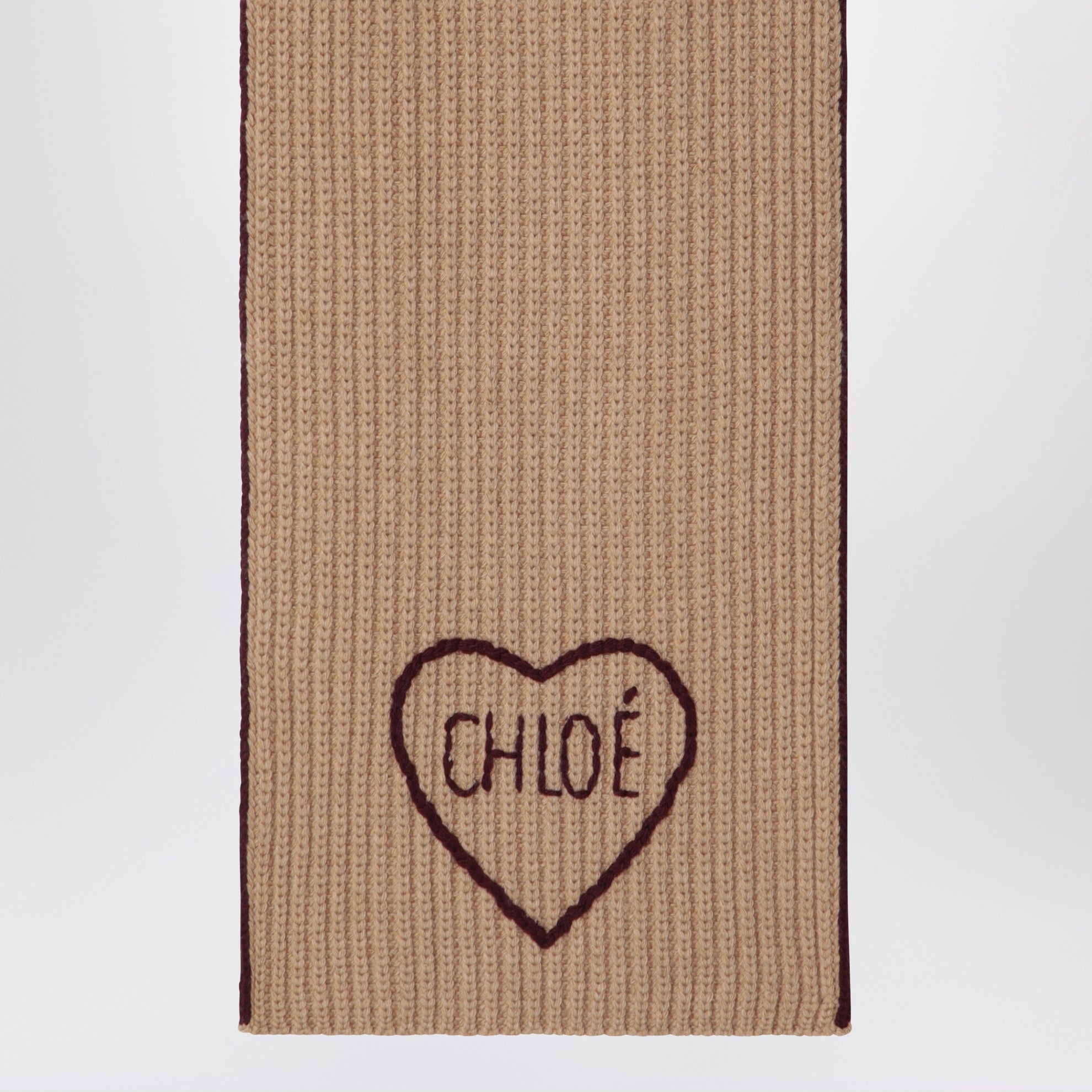 Sciarpa Encoeur in lana e cashmere marrone