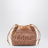 Mini Summer Banana drawstring raffia bag in beige