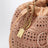 Mini Summer Banana drawstring raffia bag in beige