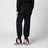 Black pleated fluid crêpe de chine trousers