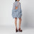 Powder blue silk mousseline mini dress