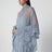 Powder blue silk mousseline mini dress