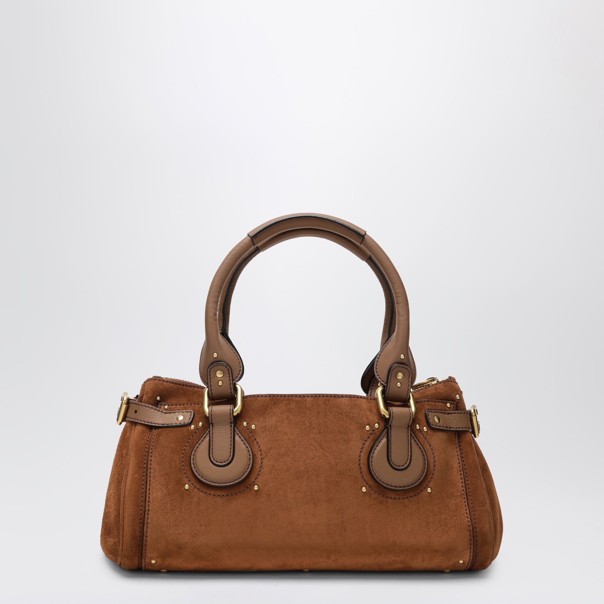 Paddington suede calf leather bag in vintage brown