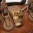 Paddington suede calf leather bag in vintage brown