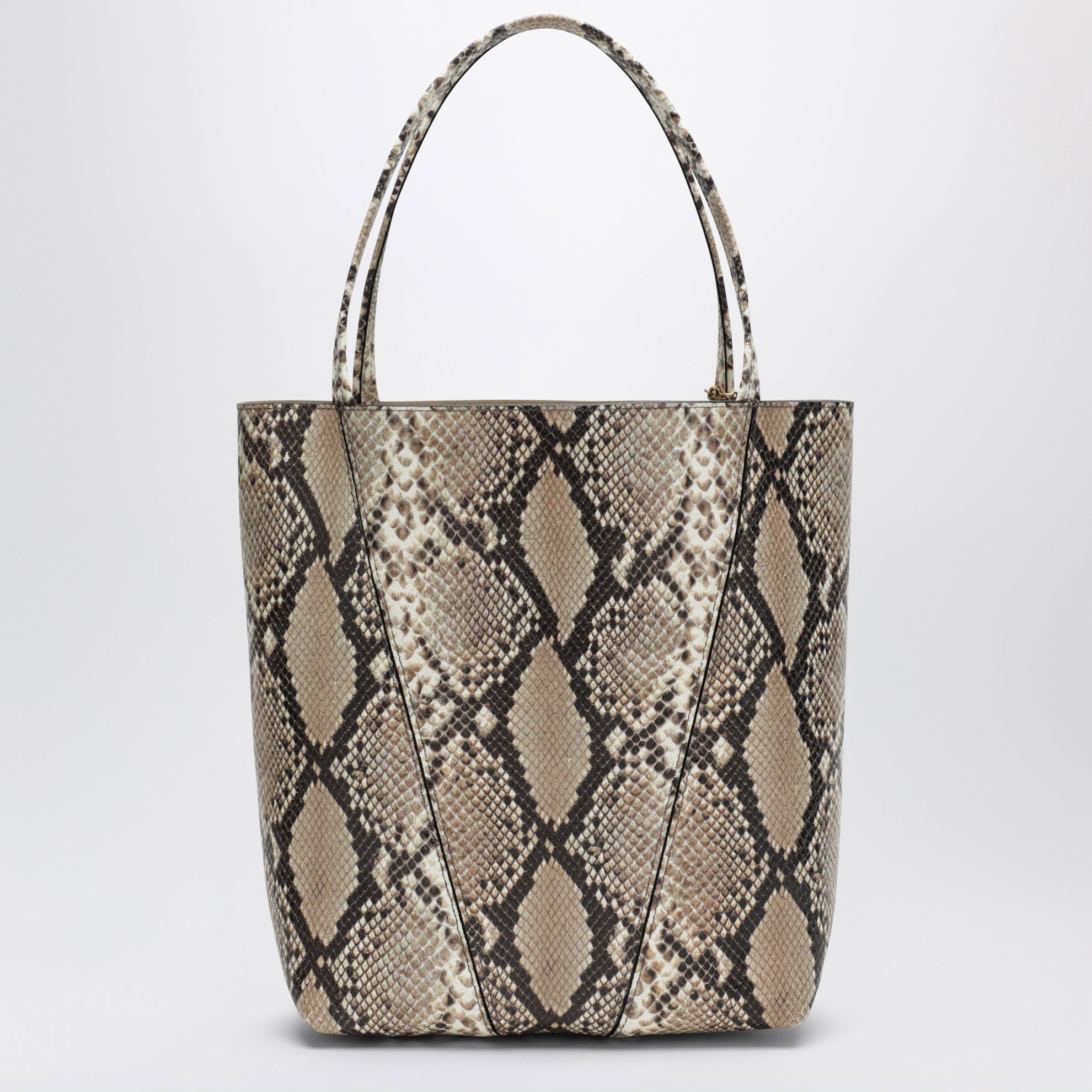Große Chloé Spin Tote Bag aus Leder mit Pythonprägung