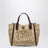 Iconic Tote-Bag aus Raffia mit Lederbesatz in Hot Sand