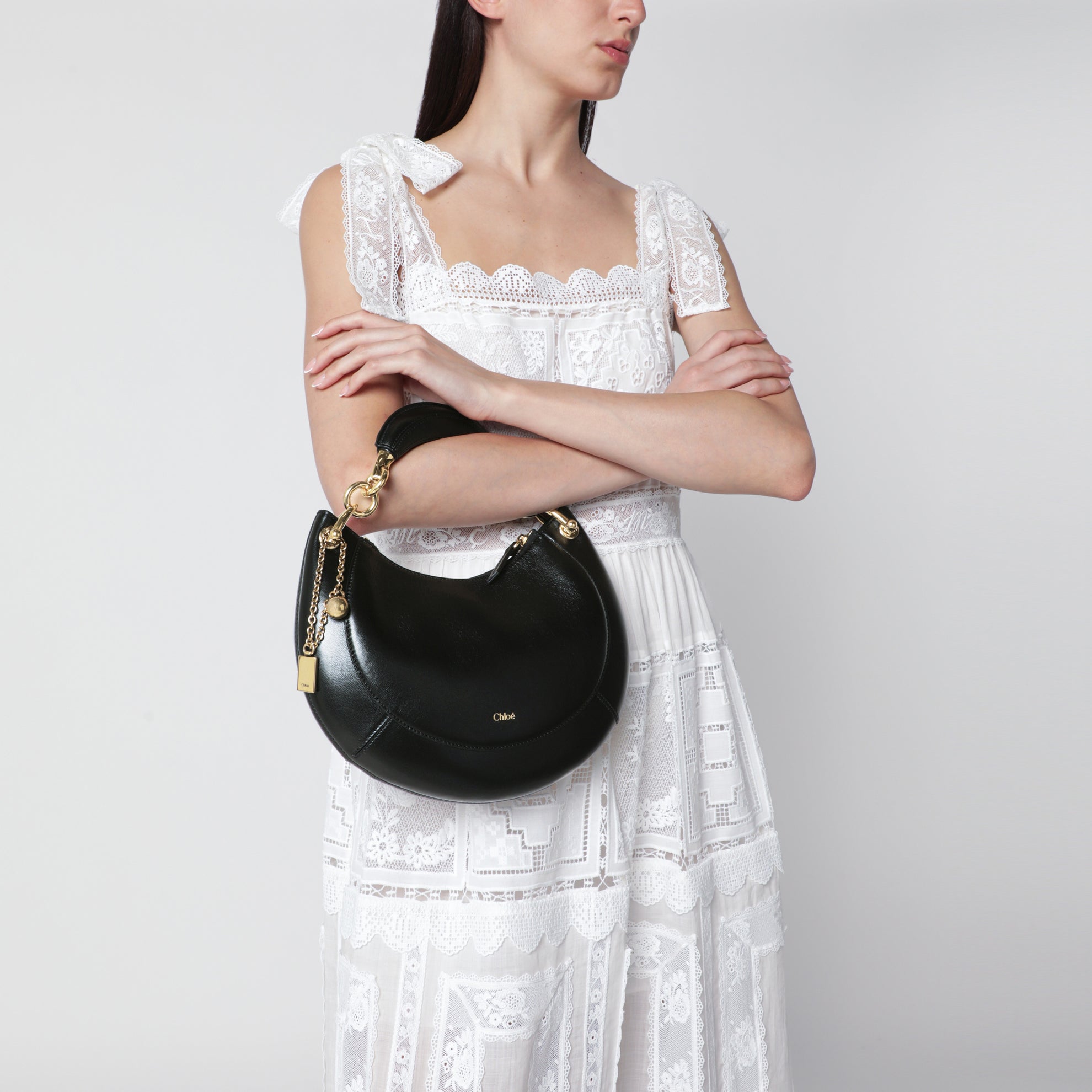 Sac à épaule Marcie noir en cuir
