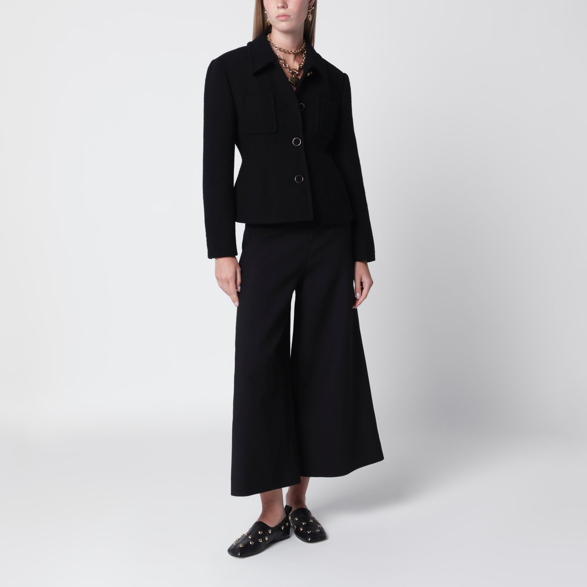 Veste noire en mélange de laine