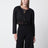 Giacca cropped nera con bordo traforato