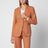 Single-breasted jacket in burnt orange wool gabardine