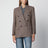 Brown Prince of Wales double-breasted jacket