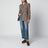 Brown Prince of Wales double-breasted jacket