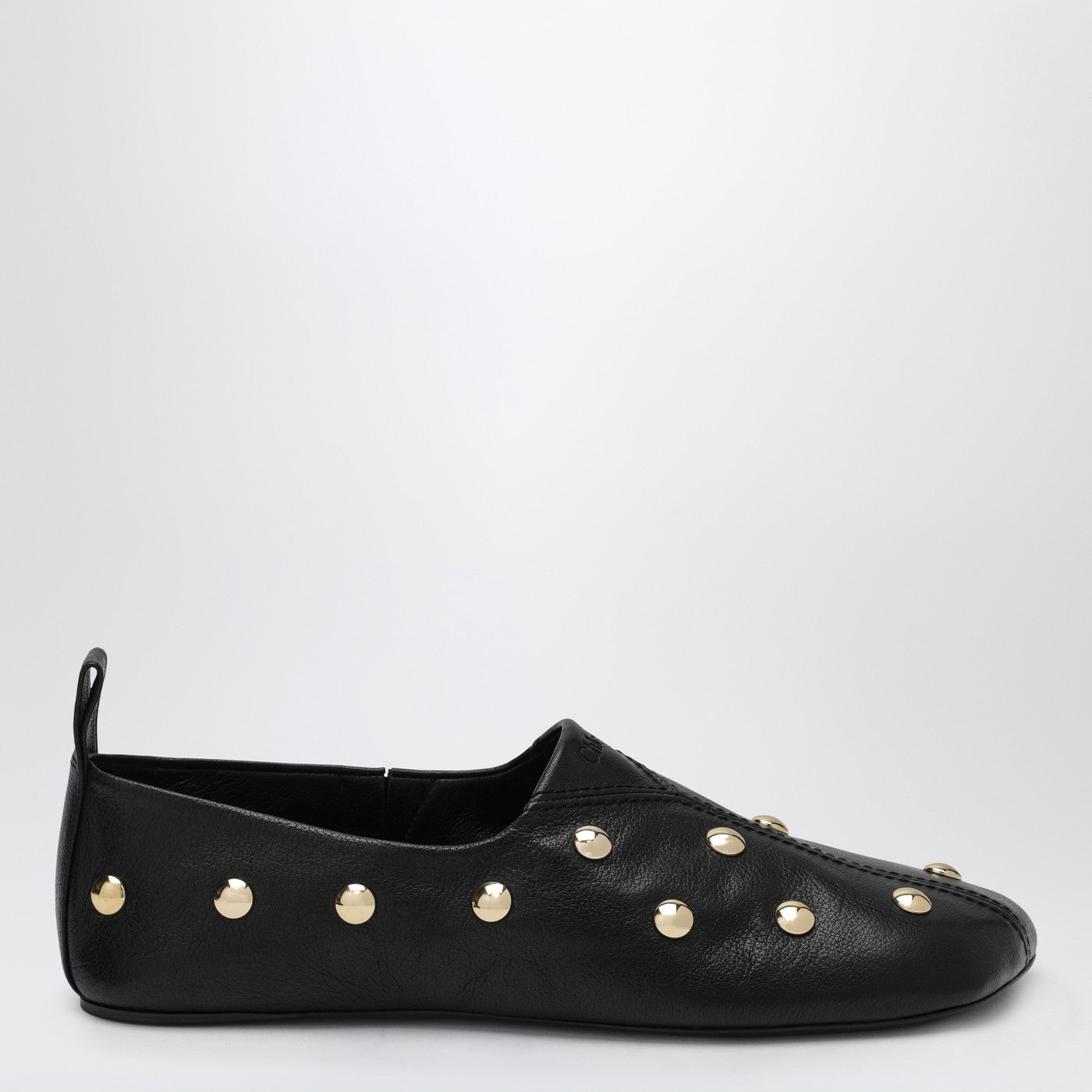 Ballerine Rita nere in pelle con borchie