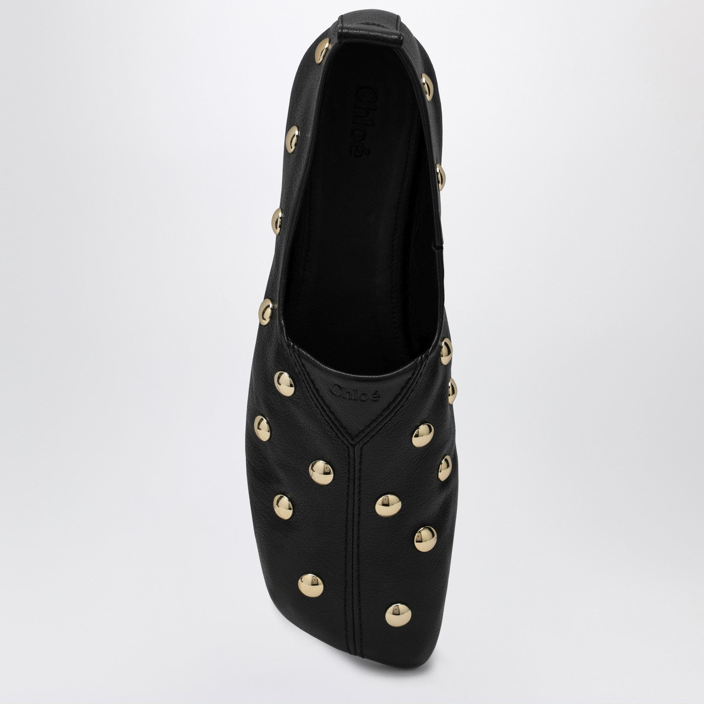 Ballerine Rita nere in pelle con borchie