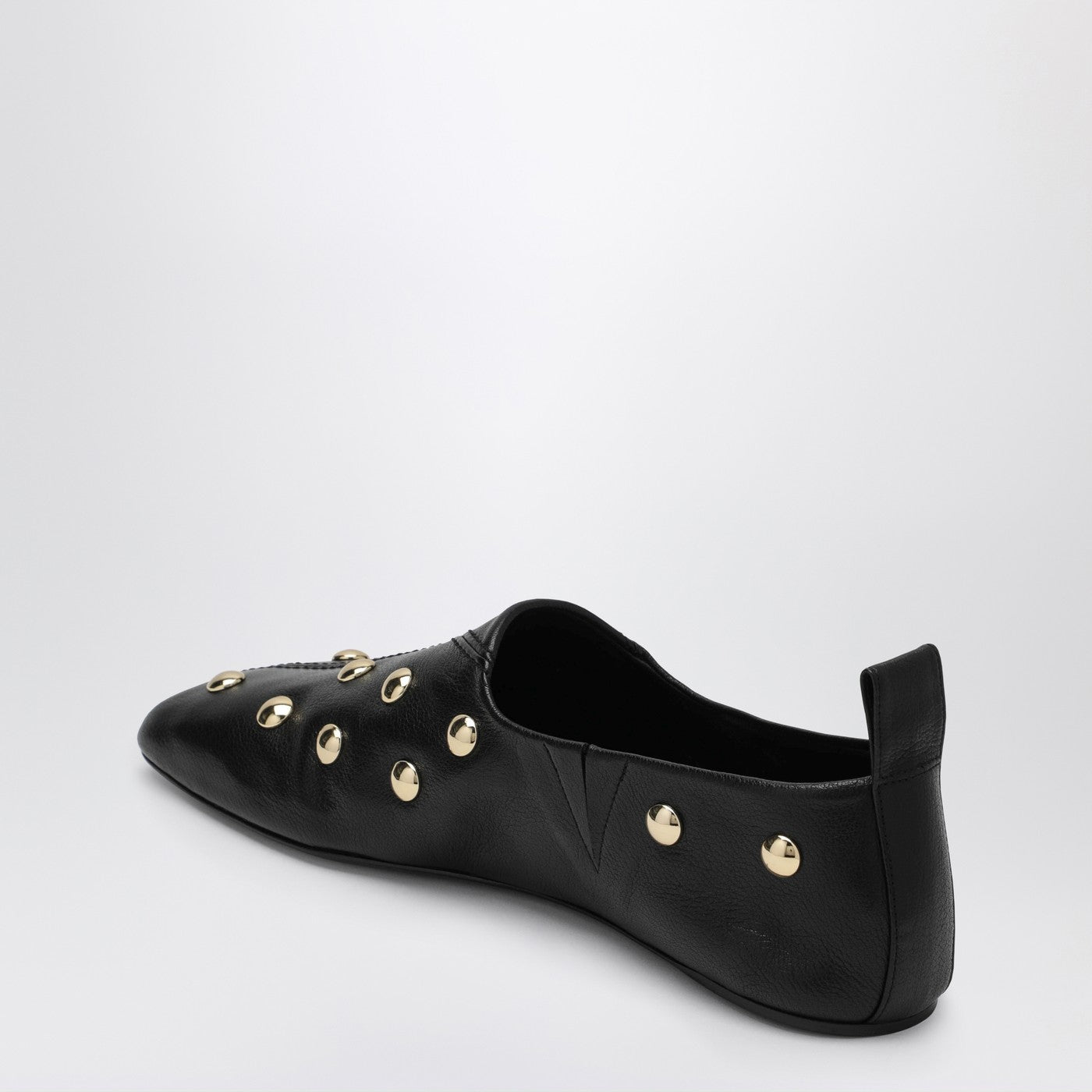 Ballerine Rita nere in pelle con borchie