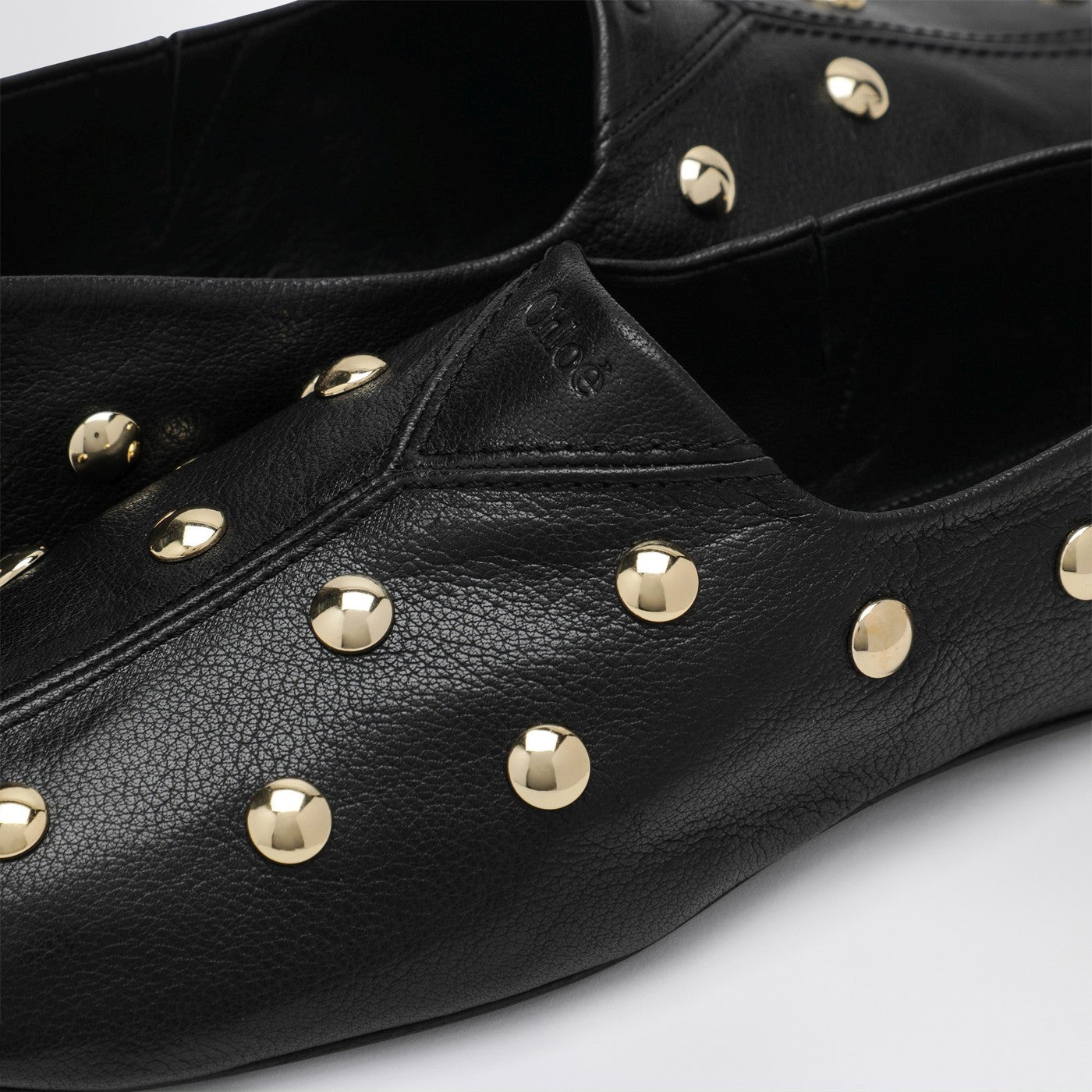 Ballerine Rita nere in pelle con borchie