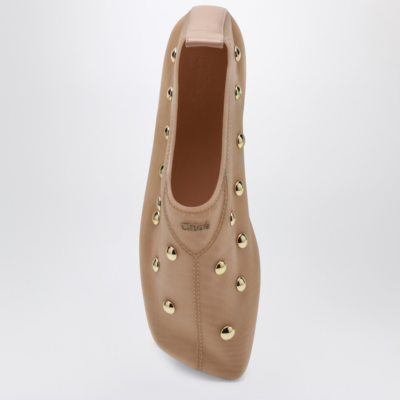 Rita Blushy Beige Ballerinas aus transparentem Mesh