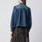 Indigo blue gathered denim jacket