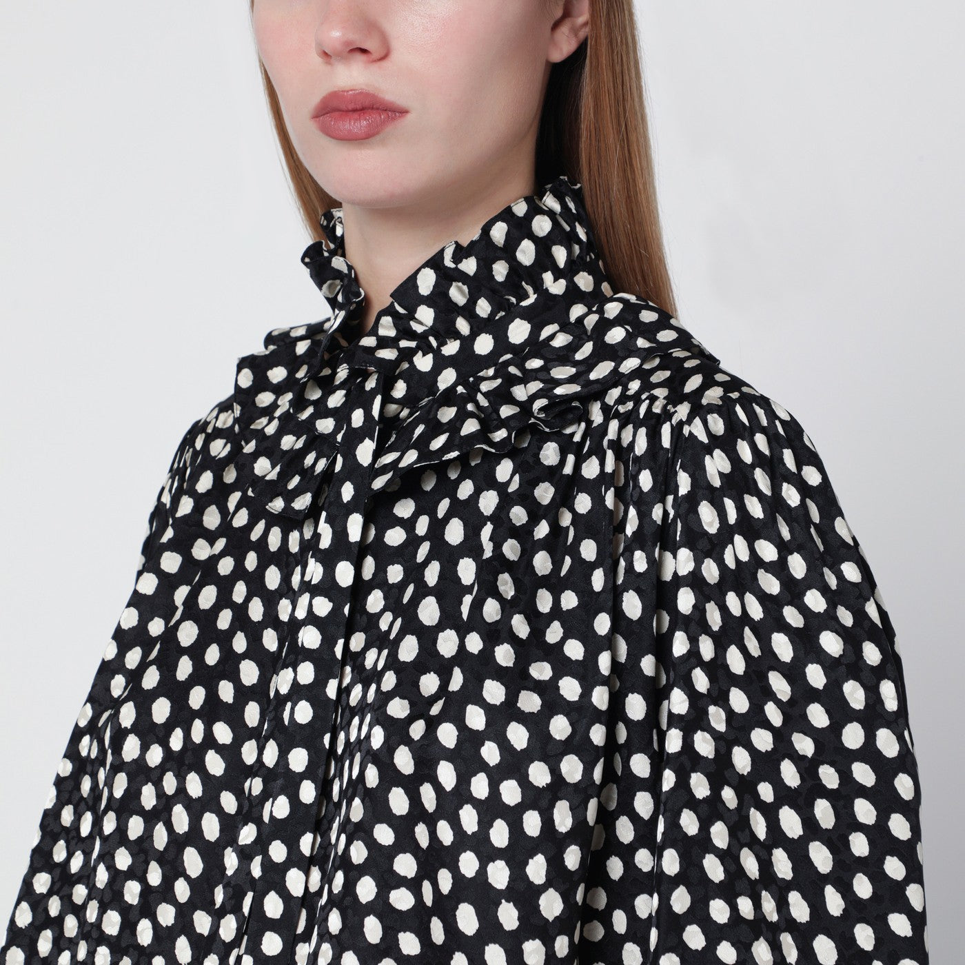 Polka-dot silk blouse