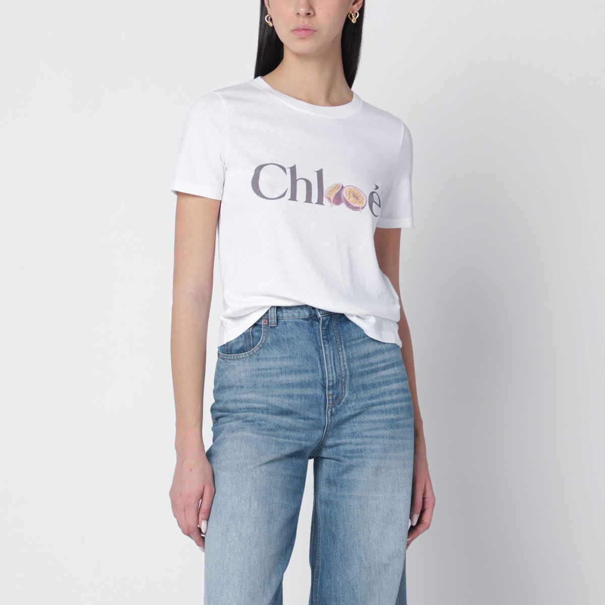 Chloé White T-shirt with logo print | TheDoubleF