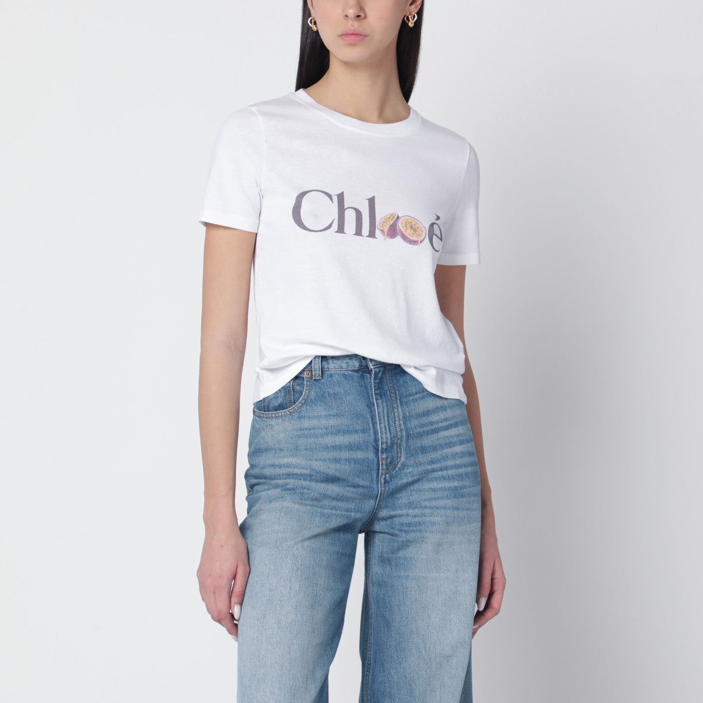 Weißes T-Shirt mit Logo-Print