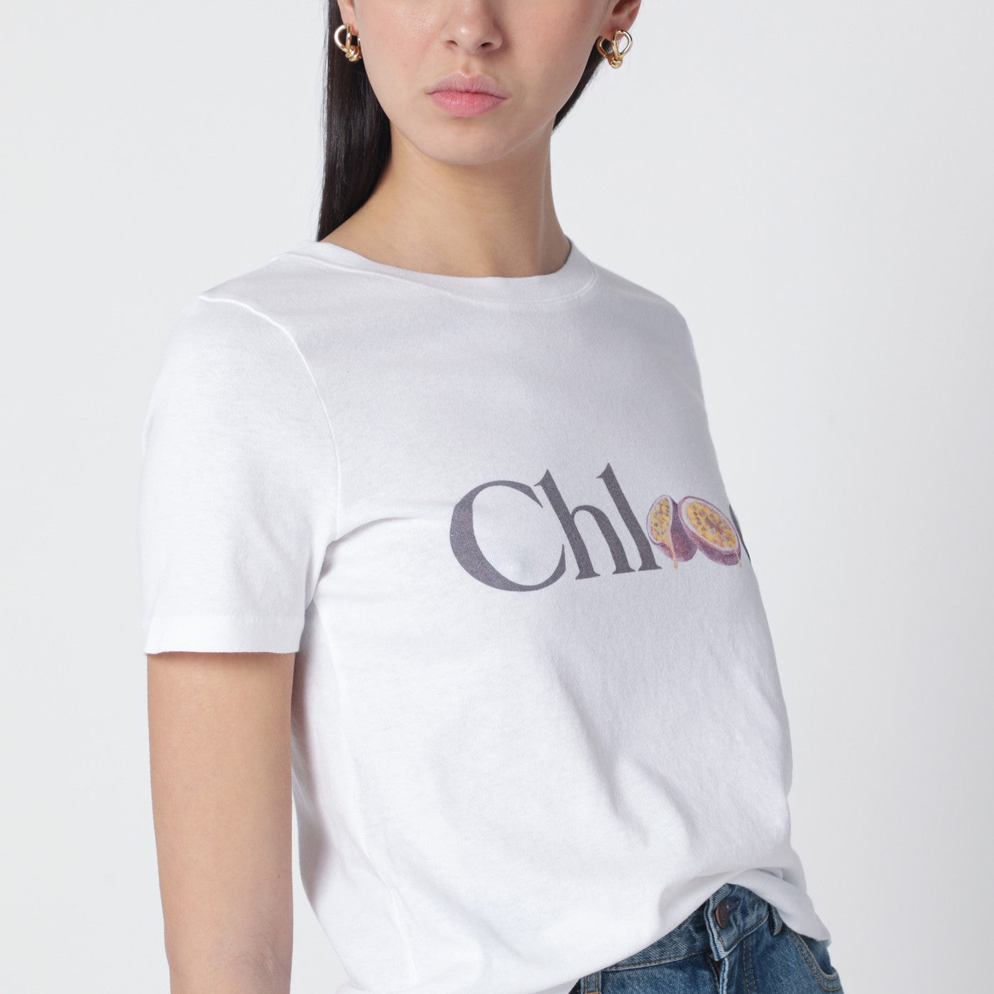 Weißes T-Shirt mit Logo-Print