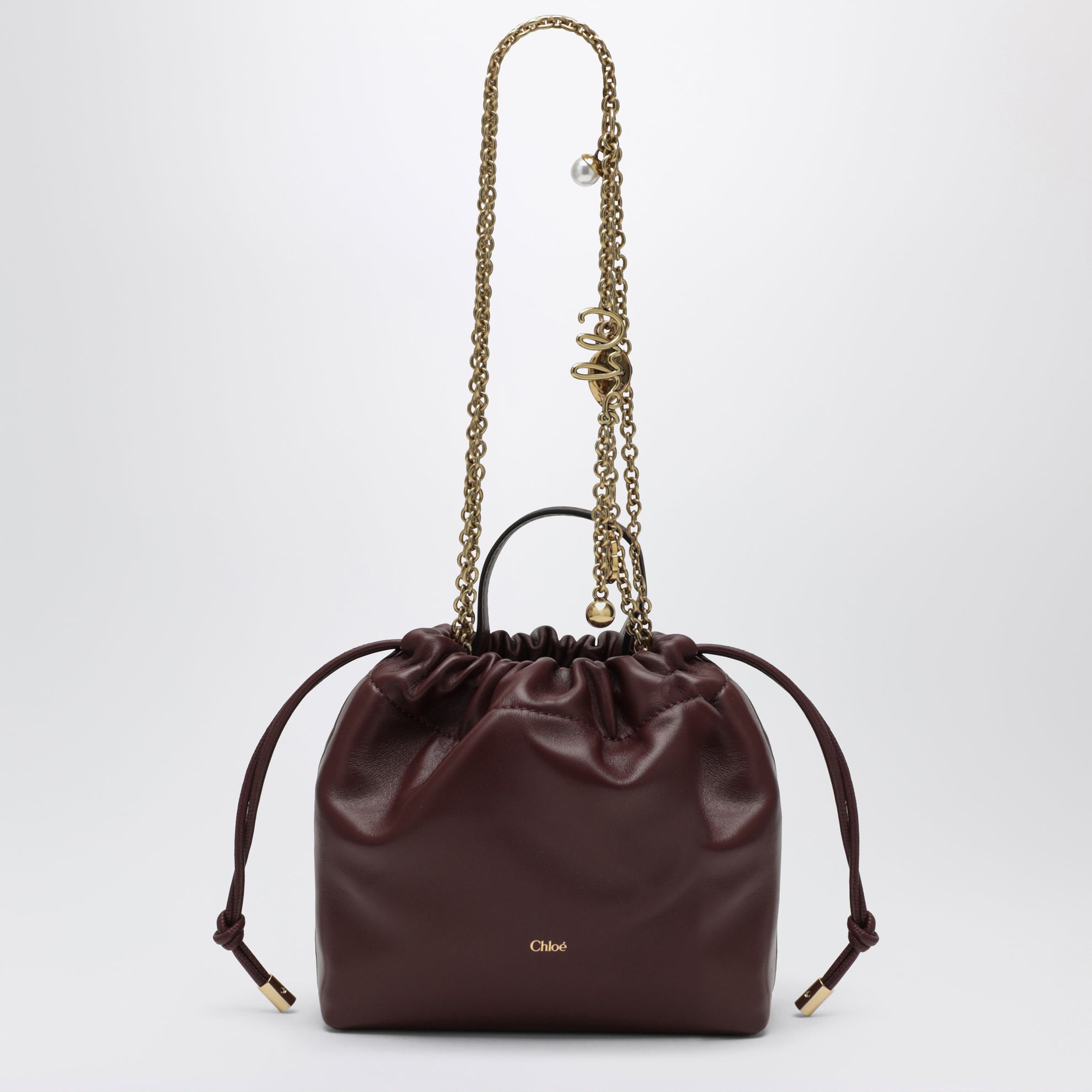Chloé Icons mini shoulder bag, Burgundy