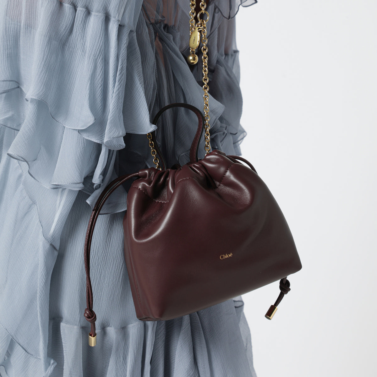Chloé Icons mini shoulder bag, Burgundy