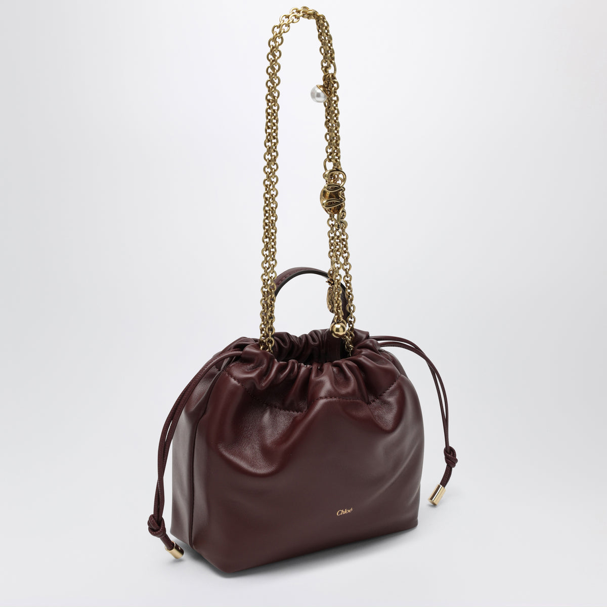 Chloé Icons mini shoulder bag, Burgundy
