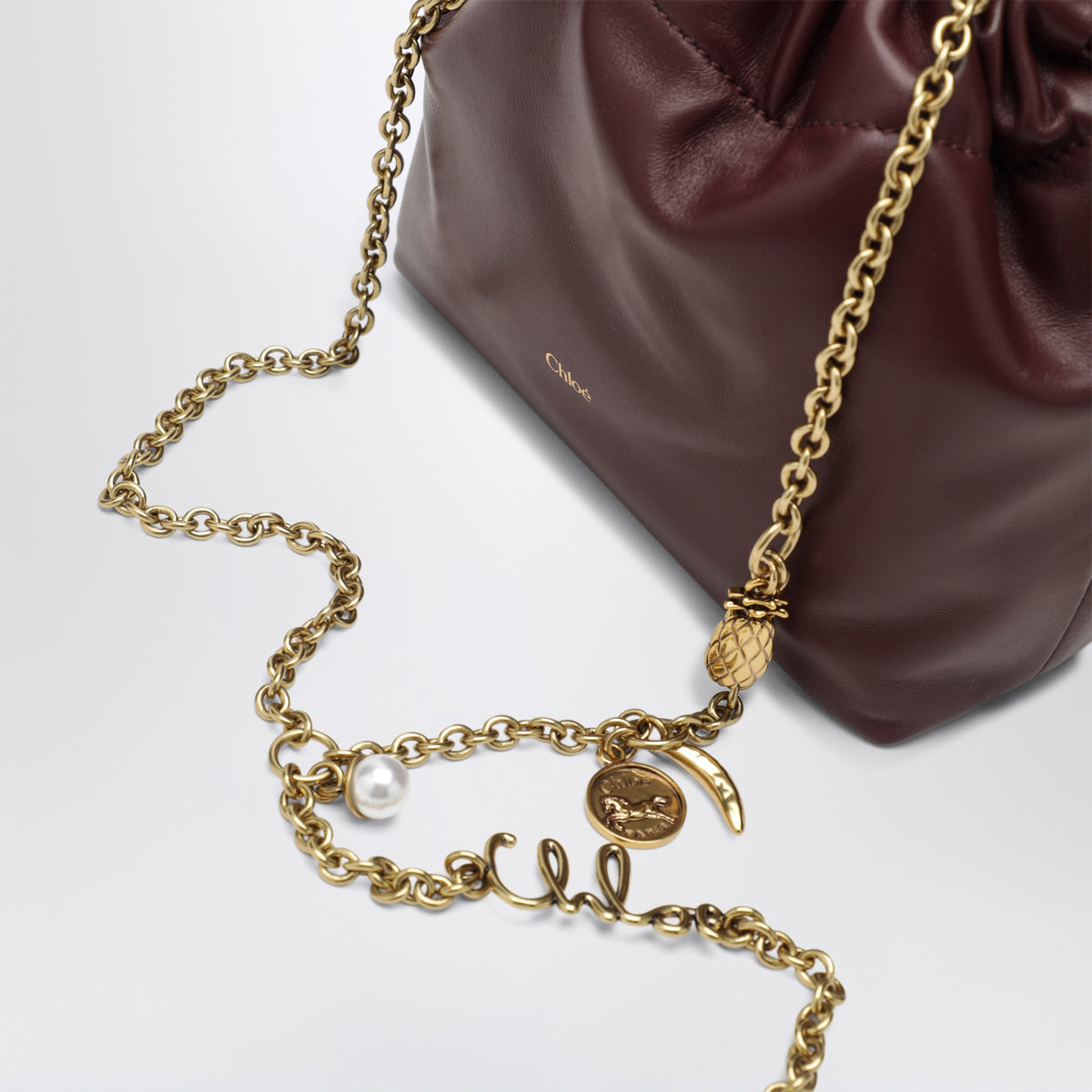 Chloé Icons mini shoulder bag, Burgundy