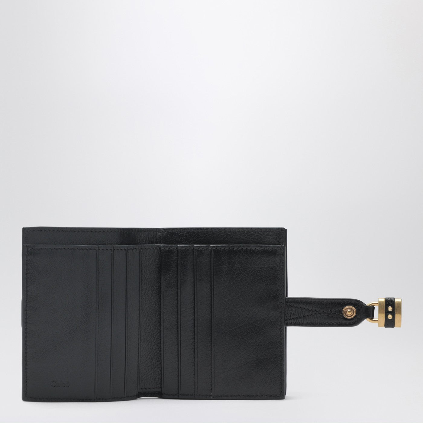 Paddington square wallet in black leather