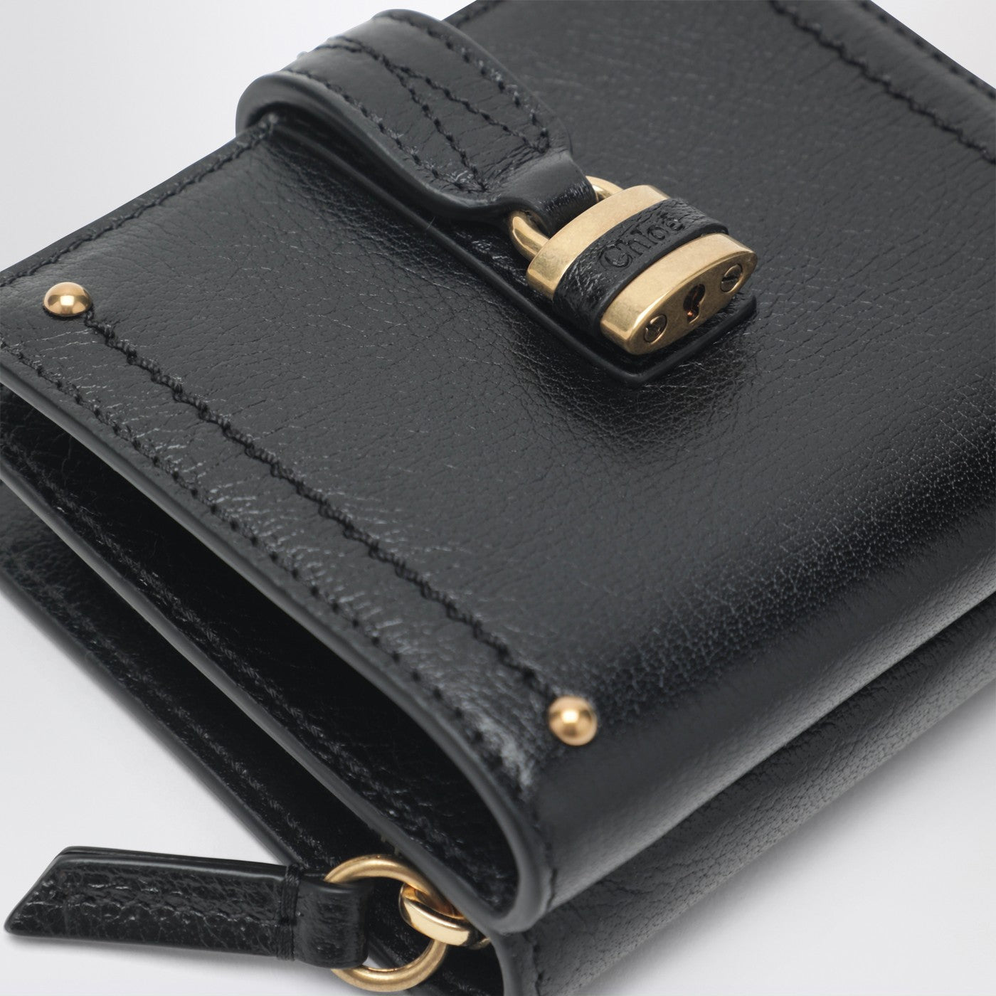 Paddington square wallet in black leather