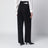 Black trousers with double belt and gold buckles