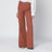 Flared cotton trousers in nougat colour