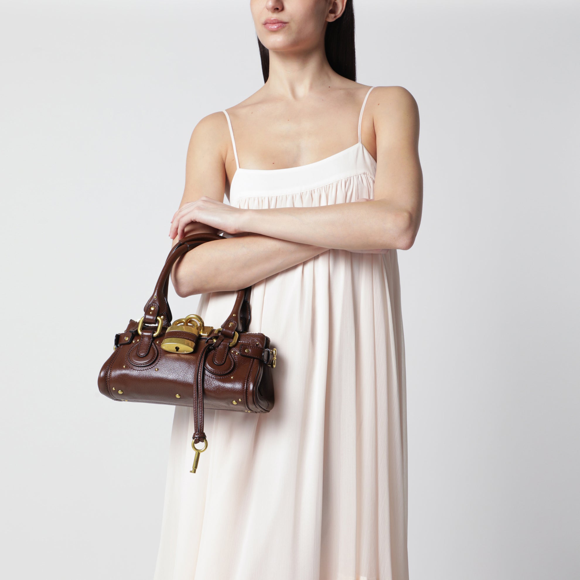 Small brown leather Paddington bag