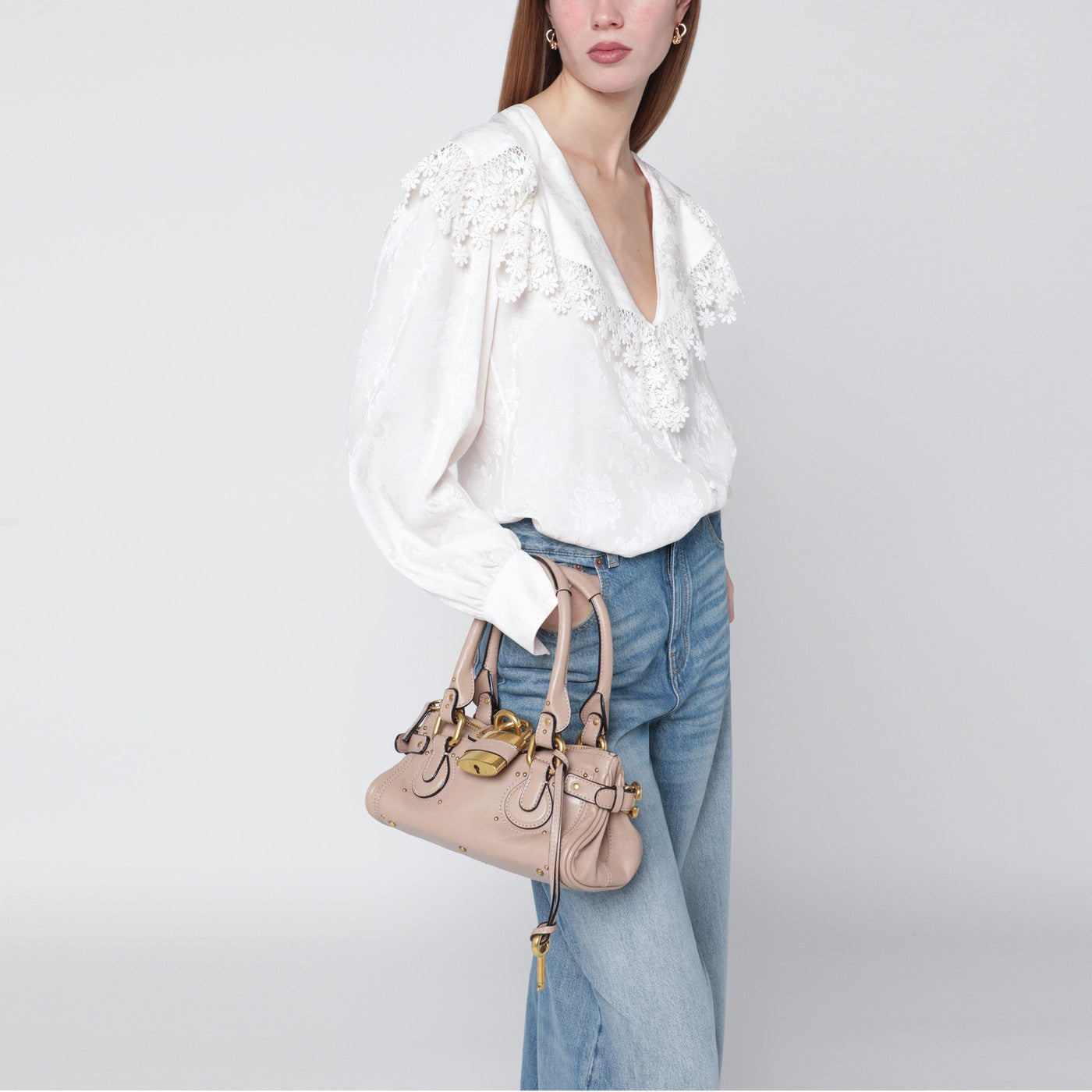 Kleine Paddington Tasche aus rosafarbenem Leder