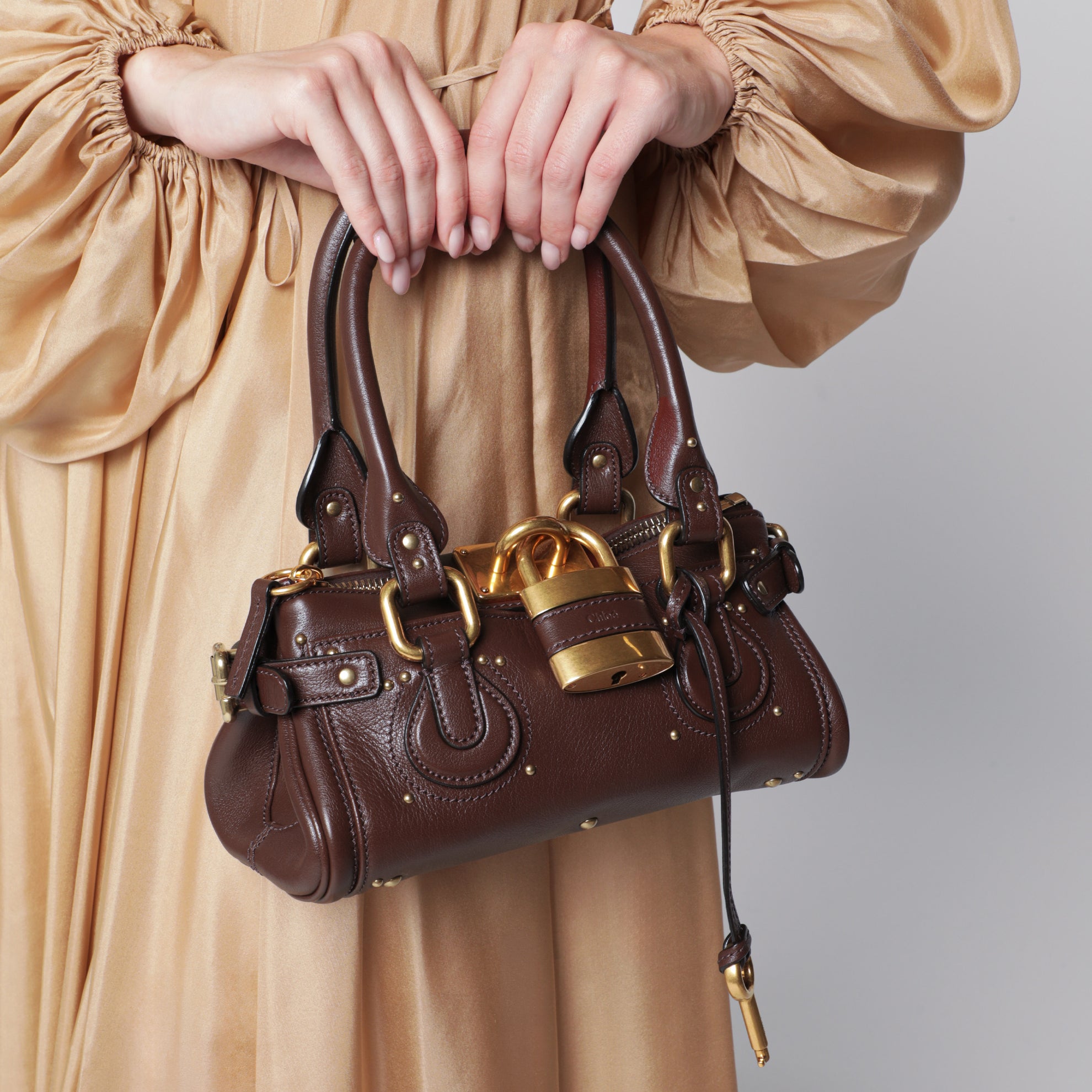Petit sac Paddington en cuir marron